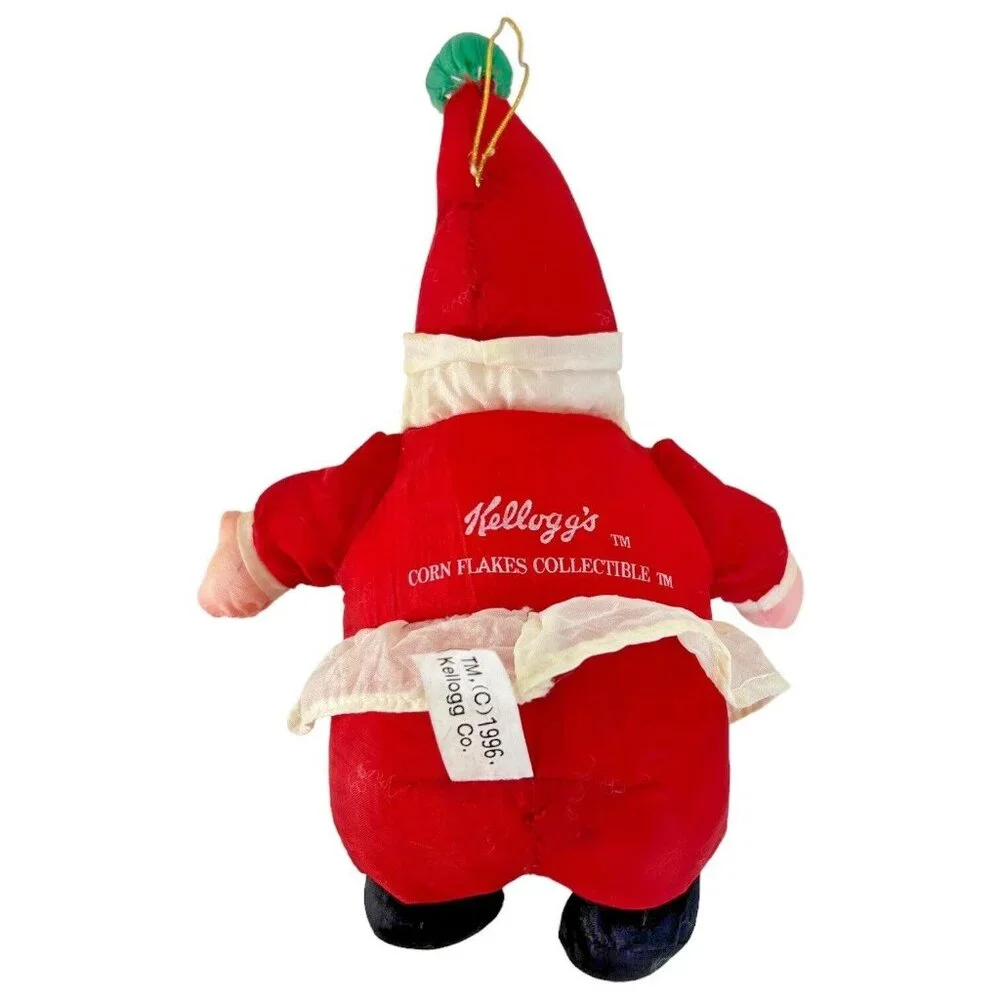 Vintage Kelloggs Corn Flakes Nylon Santa Claus Ornament Sasco 1996‎
